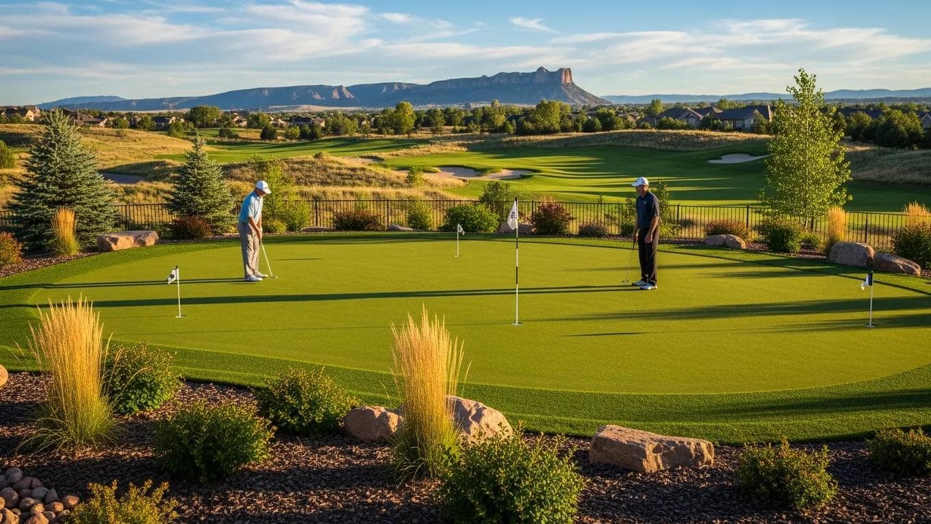 Backyard putting green in Castle Rock reflecting local golf culture and outdoor leisure