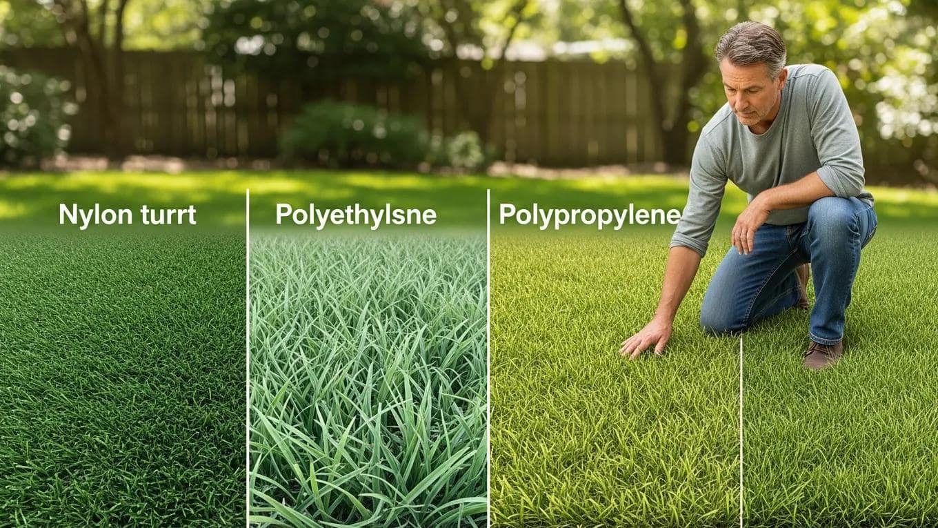 Comparison of nylon, polyethylene, and polypropylene artificial grass materials in a natural outdoor setting