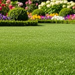 Premium artificial turf installation in a beautiful garden setting