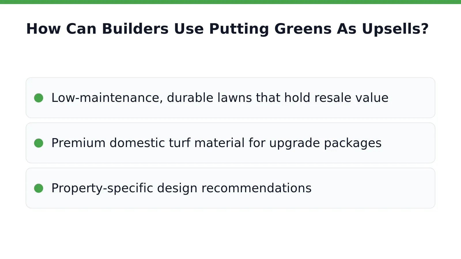 How Can Builders Use Putting Greens As Upsells in Castle Pines