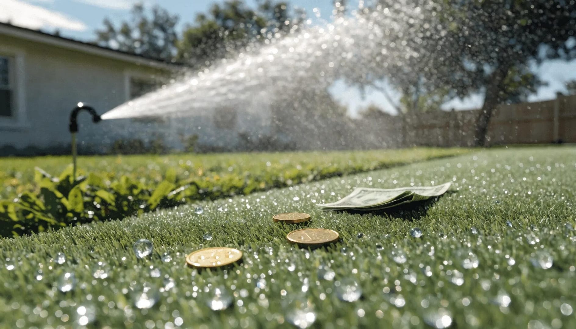 Comparison of water savings between artificial turf and traditional grass lawns