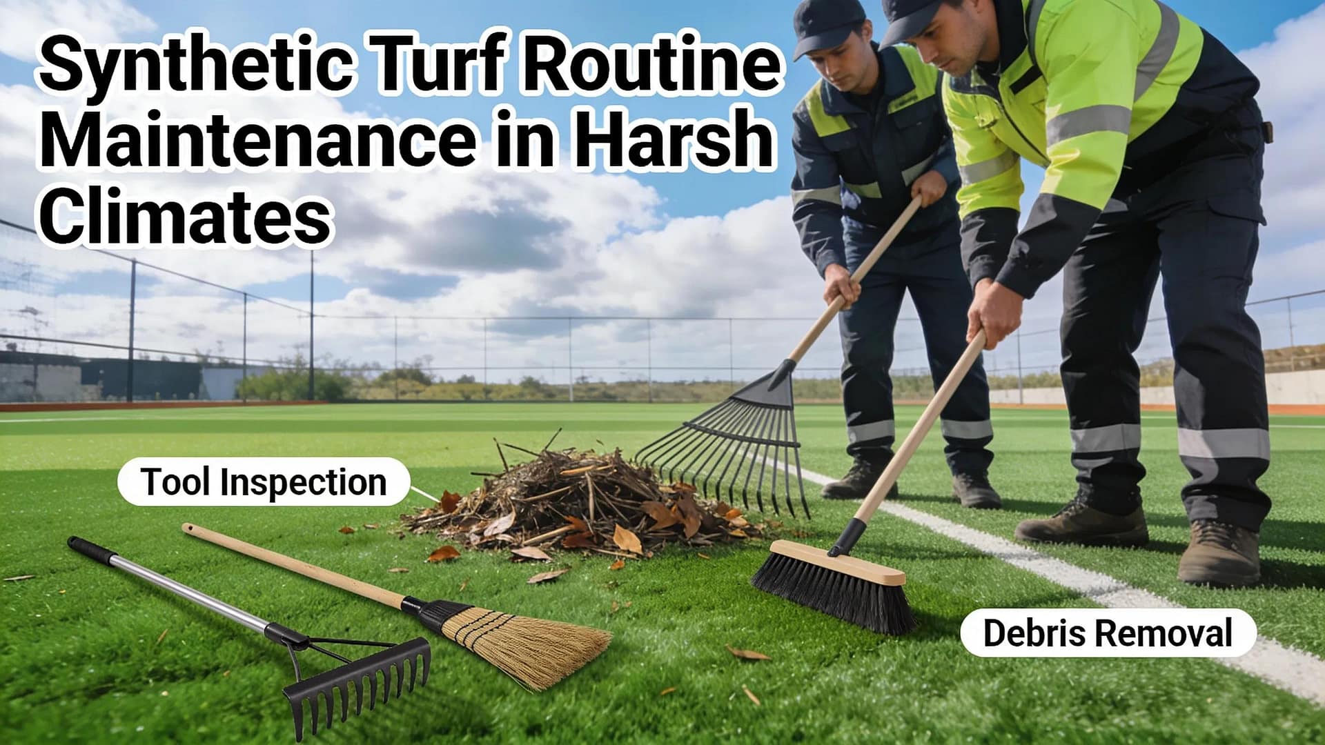 Routine maintenance practices for prolonging the life of synthetic turf in extreme climates